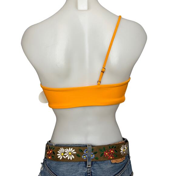 Tularosa Tangerine Orange One Shoulder Bikini Top MEDIUM Bralette Selly $88 NEW - Picture 3 of 5